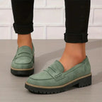 Women’s Chunky Sole Casual Loafers for Everyday Wear Green