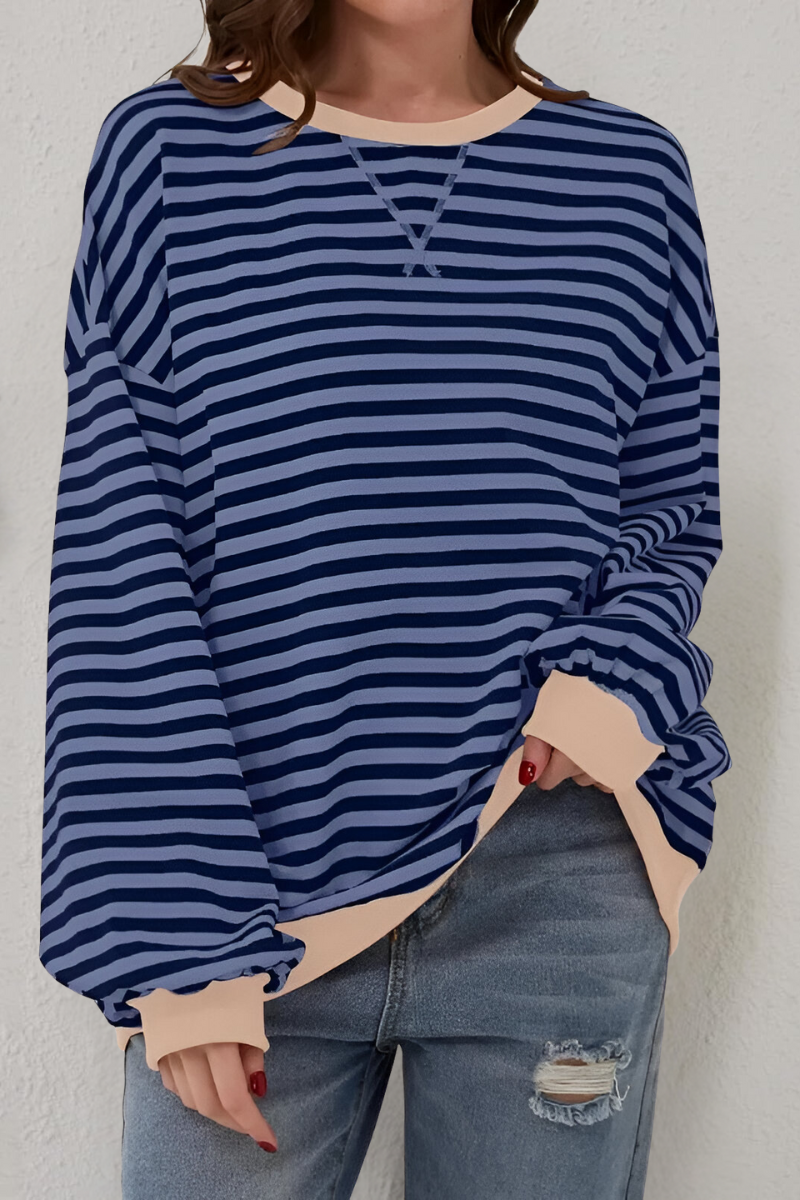 Women’s Striped Crew Neck Sweatshirt