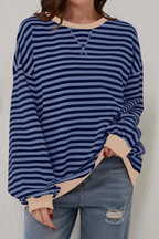 Women’s Striped Crew Neck Sweatshirt