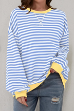 Women’s Striped Crew Neck Sweatshirt