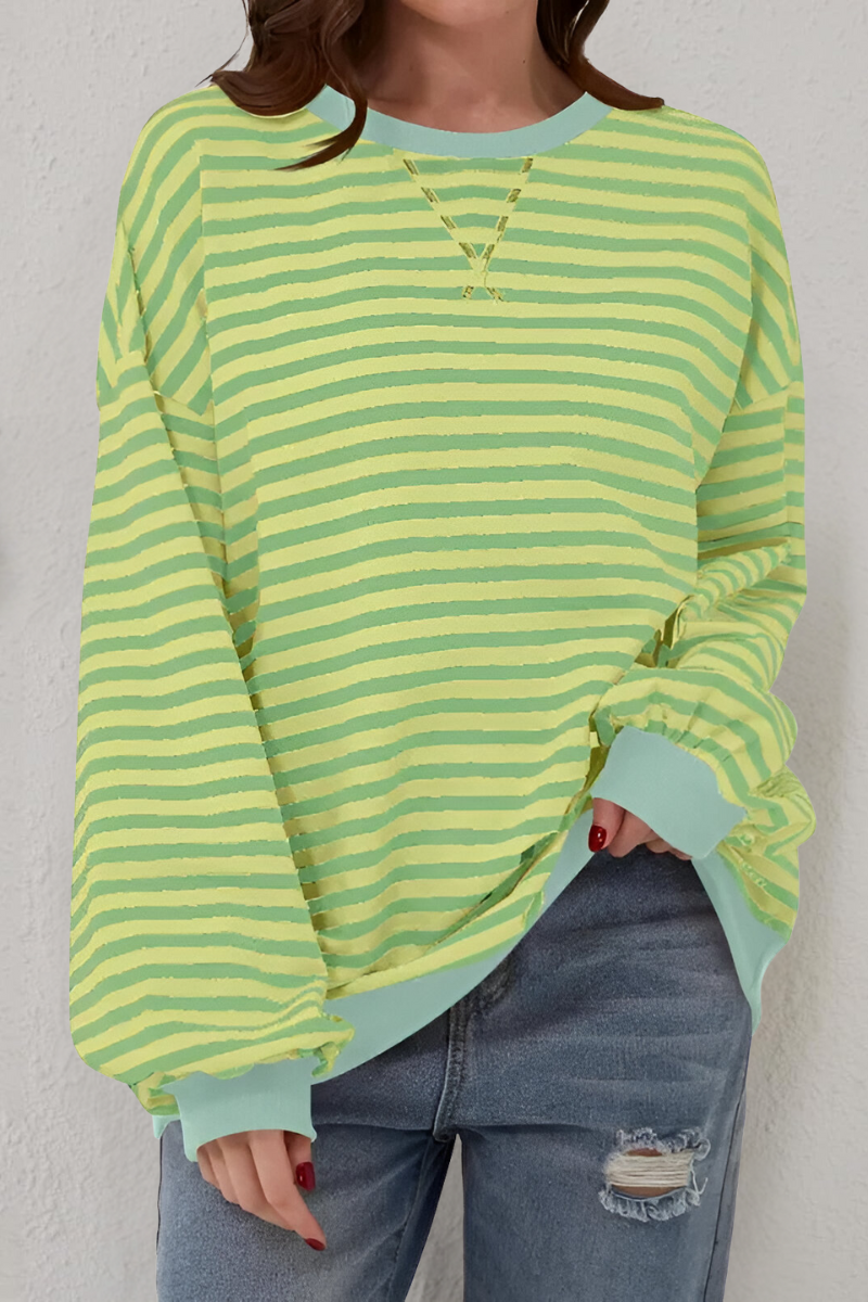 Women’s Striped Crew Neck Sweatshirt