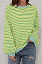Women’s Striped Crew Neck Sweatshirt