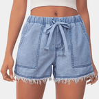 Women’s Stylish Denim Shorts – Casual Everyday Wear Light Blue
