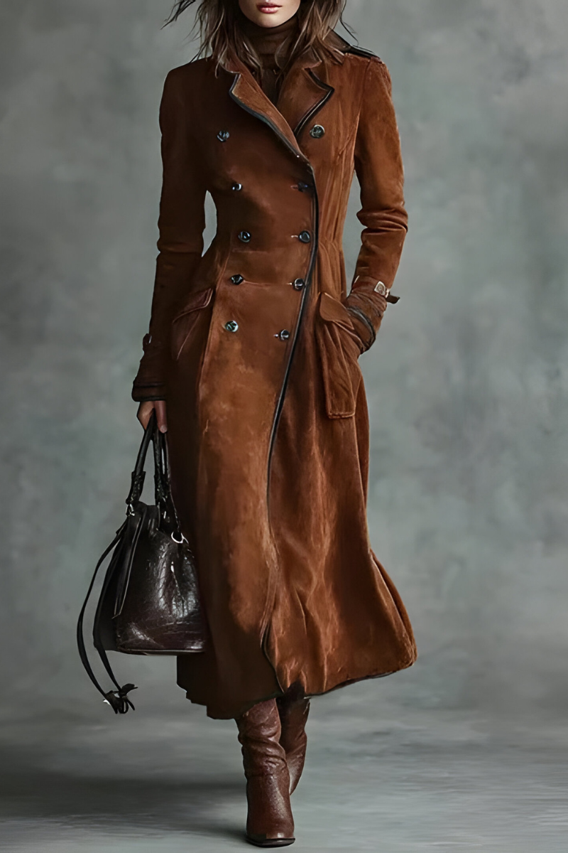 Women’s Stylish Tailored Long Coat Brown