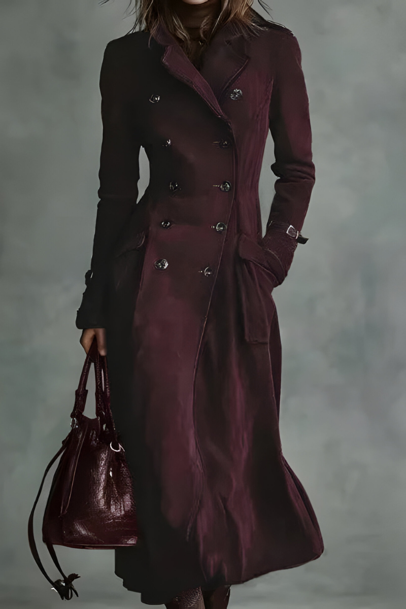 Women’s Stylish Tailored Long Coat Red