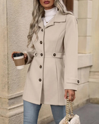 Women’s Elegant Tailored Longline Coat Apricot