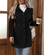 Women’s Elegant Tailored Longline Coat Black
