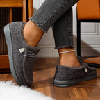 Women’s Warm Teddy Fleece Slippers Grey