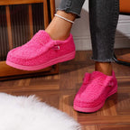 Women’s Warm Teddy Fleece Slippers Pink