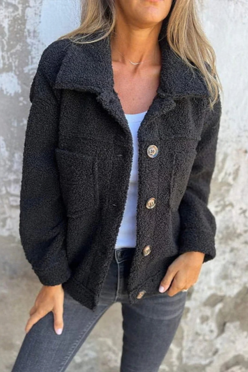 Women’s Comfortable Teddy Jacket Black