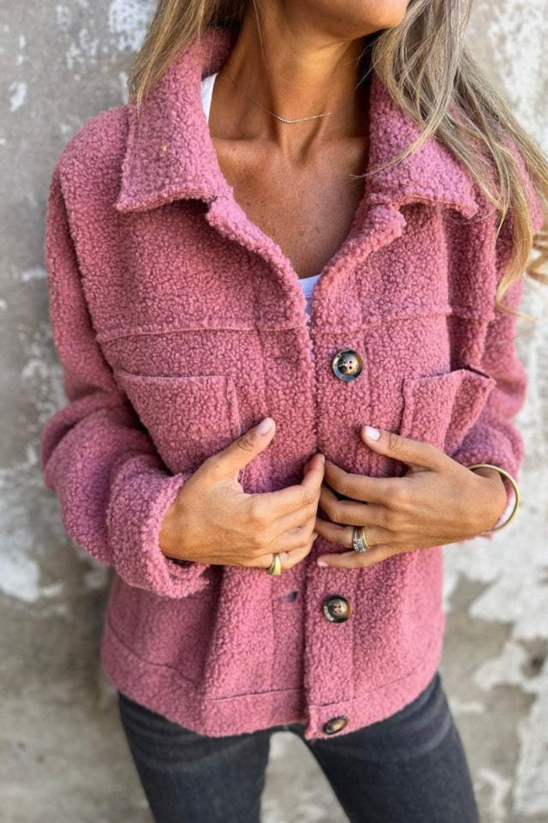Women’s Comfortable Teddy Jacket Pink