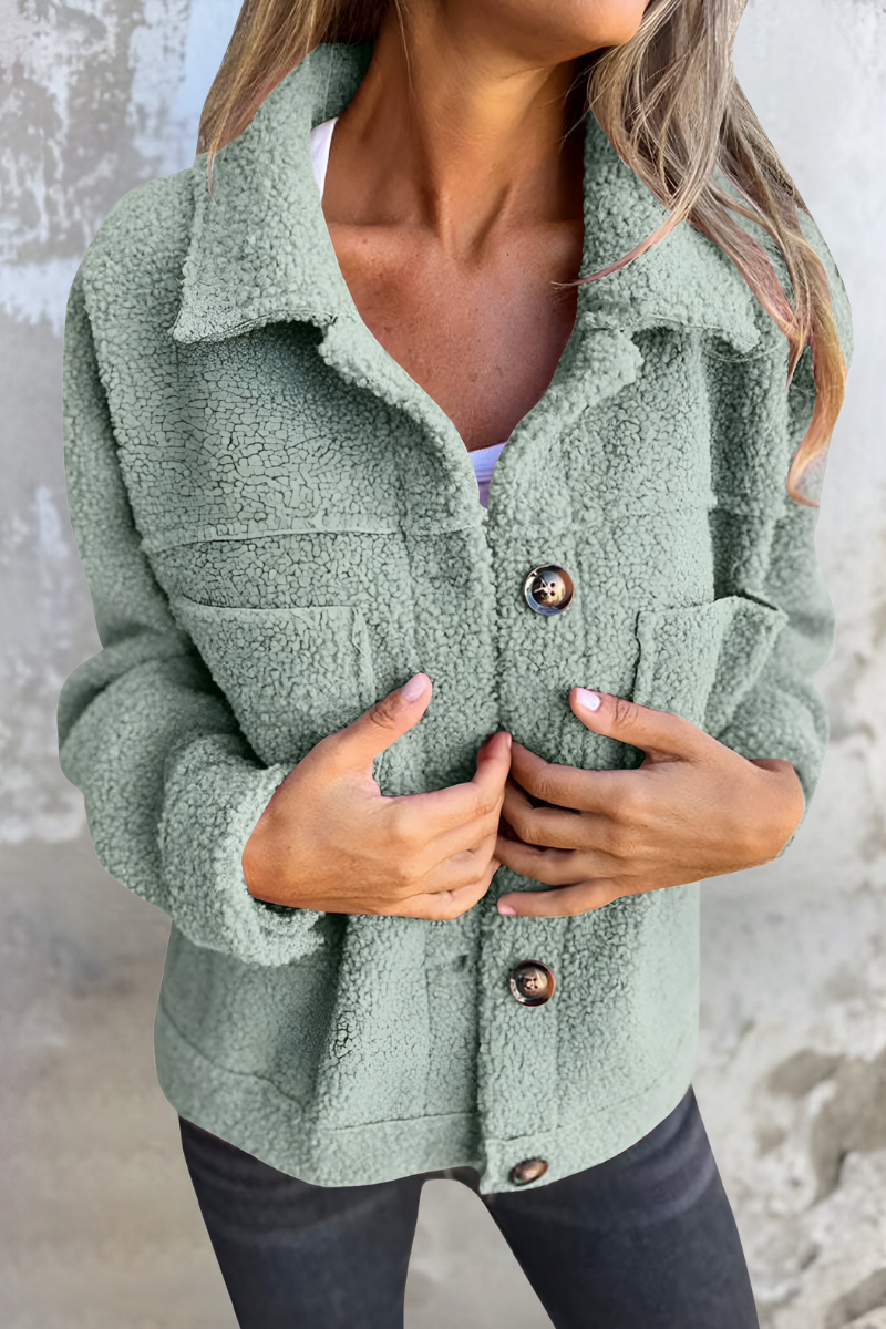Women’s Warm Casual Teddy Jacket Green