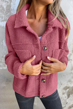 Women’s Warm Casual Teddy Jacket Pink