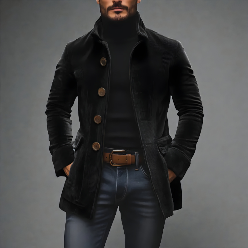 Men’s Stylish Textured Jacket Black