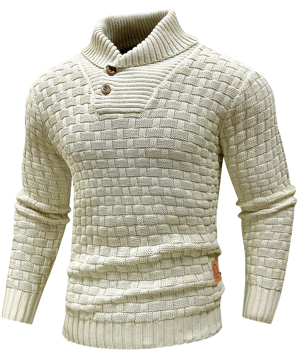 Men’s Warm Textured Knitted Jumper
