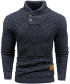 Men’s Warm Textured Knitted Jumper Navy