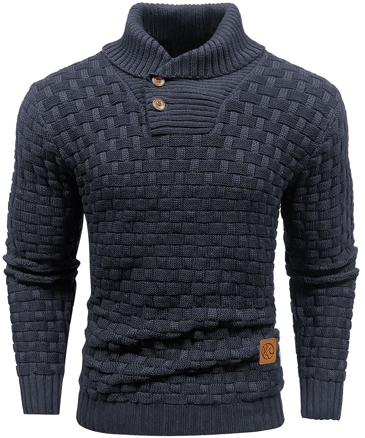 Men’s Warm Textured Knitted Jumper Navy