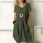 Women’s Casual Relaxed Fit Short Sleeve Dress Green