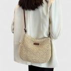 Women’s Relaxed Textured Shoulder Bag for Summer Styling Beige