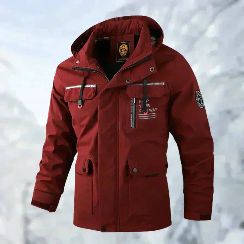 Men’s Waterproof Outdoor Rain Jacket Red