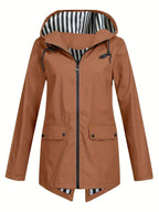 Women’s Autumn Windproof Raincoat Brown