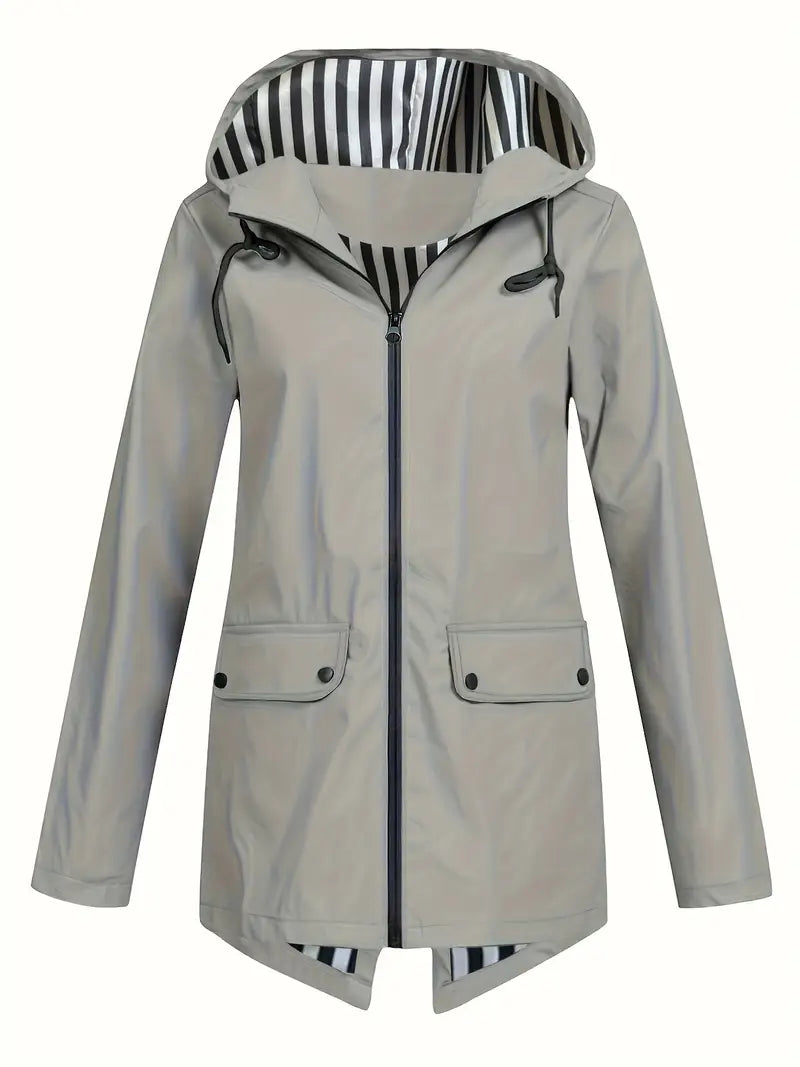 Women’s Autumn Windproof Raincoat Grey