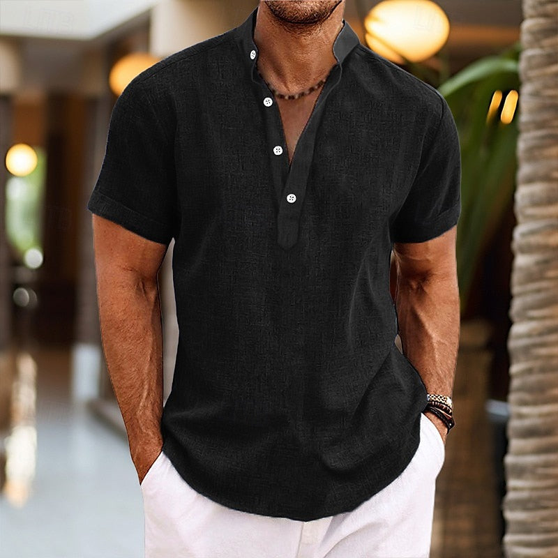Men’s Lightweight Short Sleeve Shirt – Stay Cool and Comfortable Black